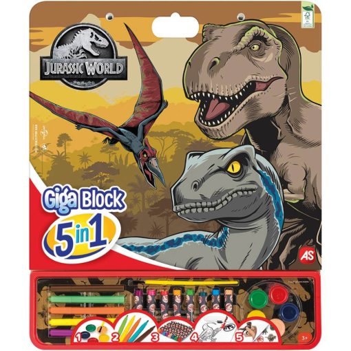Jurassic World kreatív színező készlet - 5 az 1-ben - Giga Block