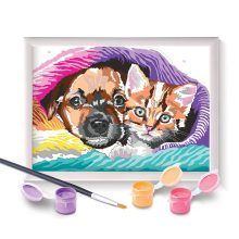 Festés szám szerint - Kutya-cica barátság - Paint & Frame