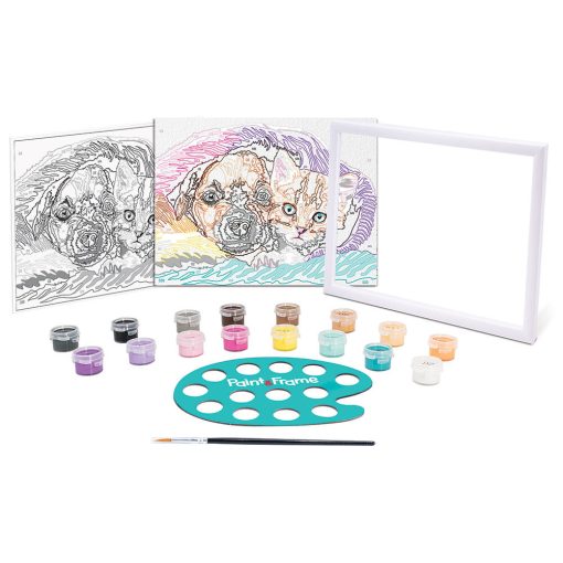 Festés szám szerint - Kutya-cica barátság - Paint & Frame