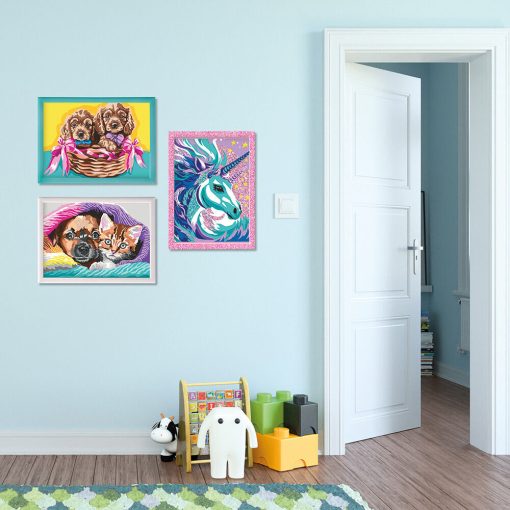 Festés szám szerint - Kutya-cica barátság - Paint & Frame