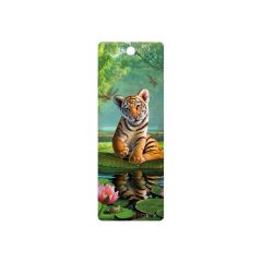 3D könyvjelző-Tigriskölyök +vízililiom