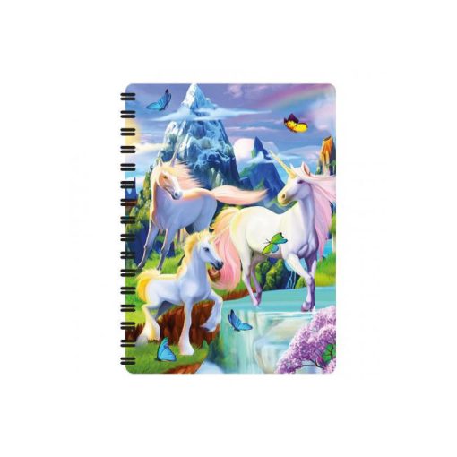 A6-os notesz, 3D-s borítóval - Unikornisok