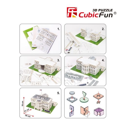 3D puzzle: Fehér Ház (USA) Cubicfun 3D épület makettek