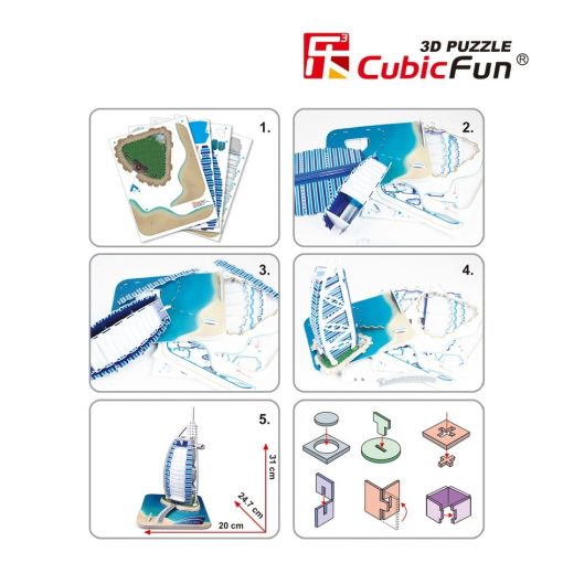 3D puzzle: Burdzs Al Arab CubicFun 3D épület makettek