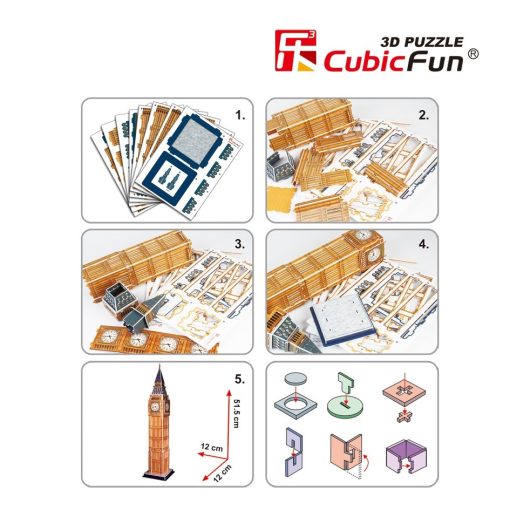 3D puzzle: Big Ben CubicFun épület makettek