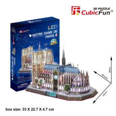   3d LED világítós puzzle: párizsi Notre Dame Cubicfun 3D épület makettek Cubic Fun