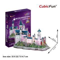   3d LED világítós puzzle: Neuschwanstein Kastély Cubicfun 3D épület makettek