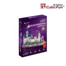 3d LED világítós puzzle: Neuschwanstein Kastély Cubicfun 3D épület makettek