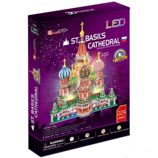 3d LED világítós puzzle: Boldog Vazul Székesegyház Cubicfun 3D épület makettek