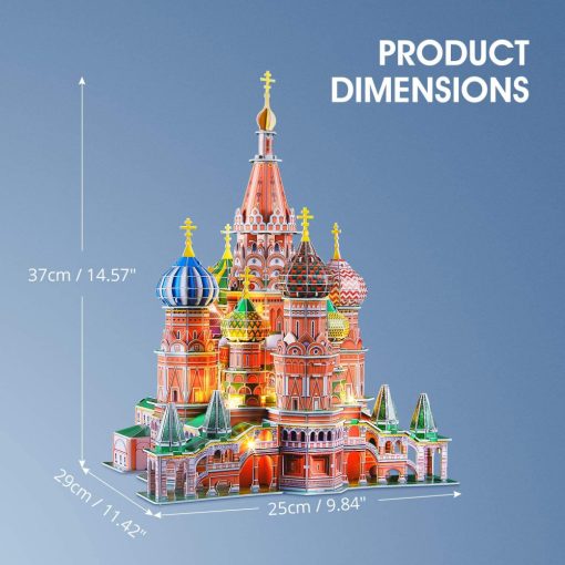 3d LED világítós puzzle: Boldog Vazul Székesegyház Cubicfun 3D épület makettek
