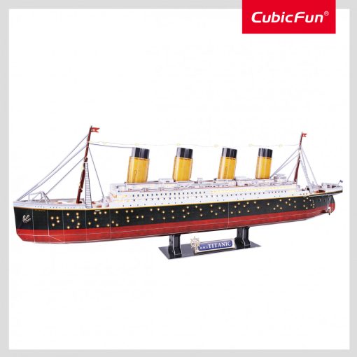 3d Led világítós puzzle: Titanic CubicFun hajó makett LED világítással