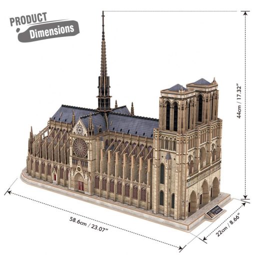  3D profi puzzle: Notre Dame de Paris CubicFun 3D épület makettek