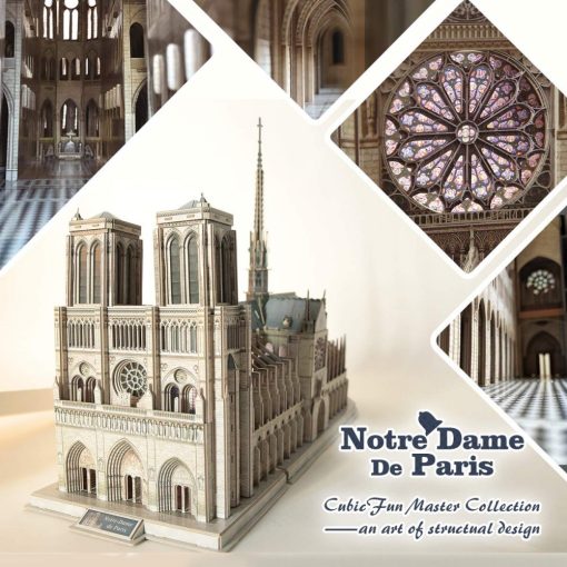 3D profi puzzle: Notre Dame de Paris CubicFun 3D épület makettek