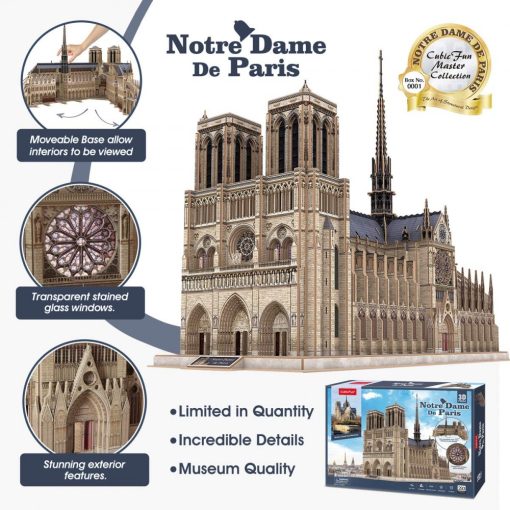  3D profi puzzle: Notre Dame de Paris CubicFun 3D épület makettek