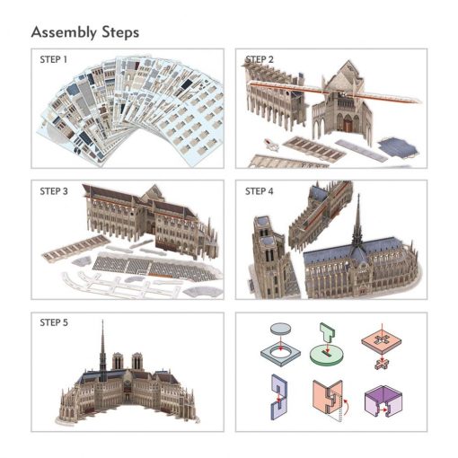  3D profi puzzle: Notre Dame de Paris CubicFun 3D épület makettek
