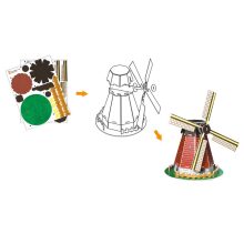 3D kicsi puzzle: Holland szélmalom CubicFun 3D épület makettek