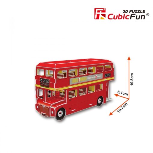 3D kicsi puzzle: Angol emeletes busz CubicFun 3D jármű makettek