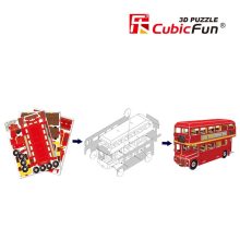 3D kicsi puzzle: Angol emeletes busz CubicFun 3D jármű makettek