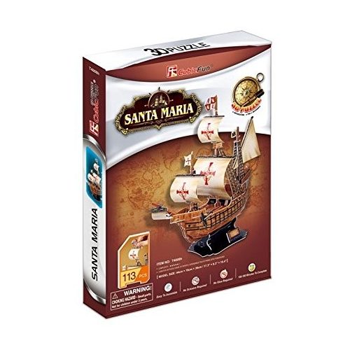 3D puzzle: Santa Maria CubicFun 3D hajó makettek