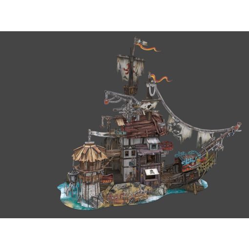 3D puzzle: Kalózhajó kikötővel