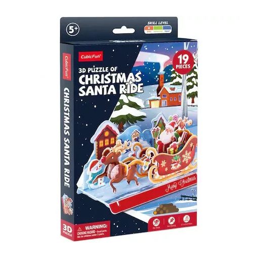 3D kicsi puzzle: karácsonyi szán