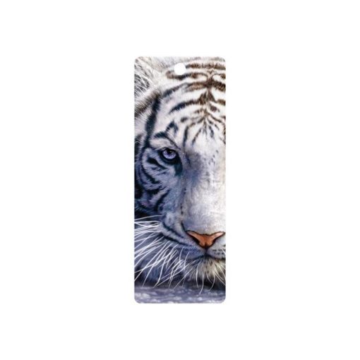 3D könyvjelző- Fehér tigris pihenő