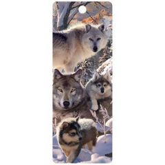 3D könyvjelző-Téli farkasok