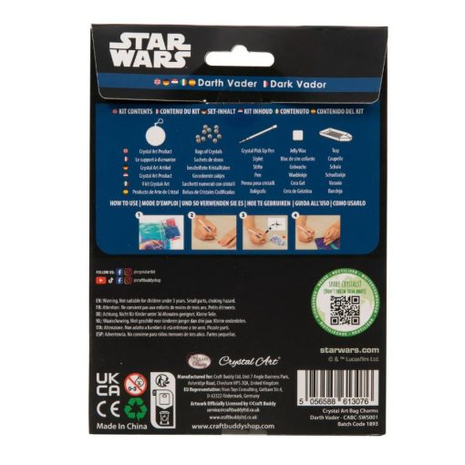 Crystal Art Gyémántszemes kirakó táskadísz - Darth Vader