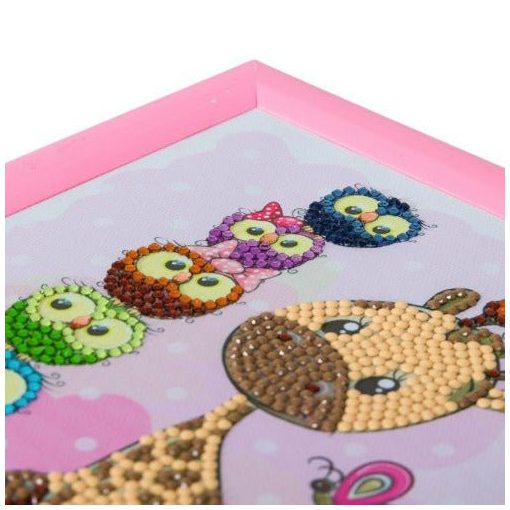 Crystal Art Gyémántszemes kirakó 16*16 cm kerettel - Zsiráf és barátai