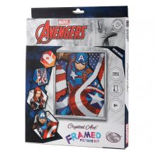 Crystal Art Gyémántszemes kirakó 21*25 cm kerettel - Amerika kapitány - Craft Buddy