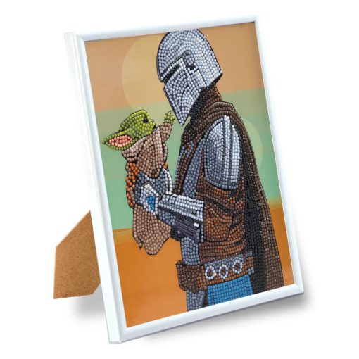 Crystal Art Gyémántszemes kirakó 21*25 cm kerettel - Grogu és Mandalori - Craft Buddy