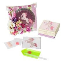 Crystal Art Gyémántszemes kirakó 9*9 cm-es matrica - Unikornis