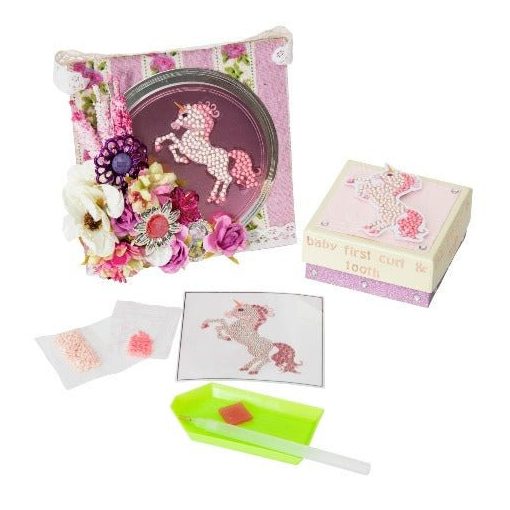 Crystal Art Gyémántszemes kirakó 9*9 cm-es matrica - Unikornis