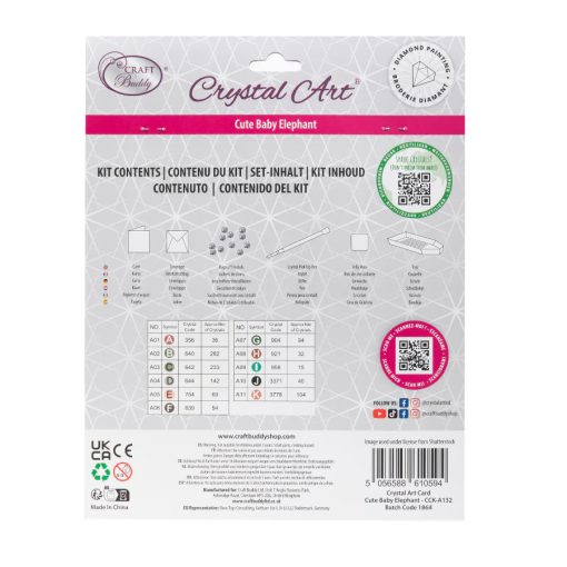 Crystal Art Cuki bébi elefánt képeslap - Craft Buddy