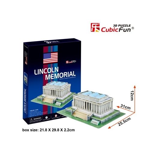3D puzzle: Lincoln-emlékmű CubicFun 3D híres történelmi épület makettek