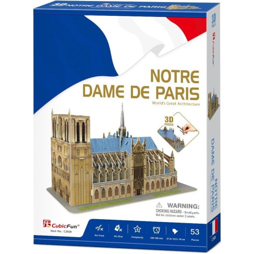 3D puzzle: párizsi Notre Dame CubicFun 3D épület makettek