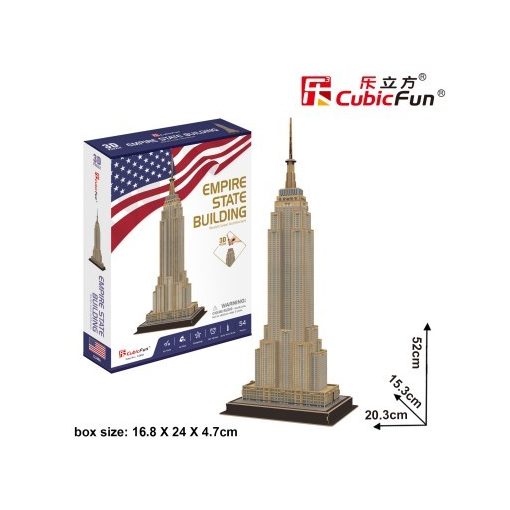 3D mittel puzzle: Empire State Building (USA) Cubicfun historisches gebäude puzzle