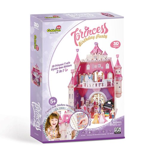 3D puzzle: hercegnő születésnapi parti - matricával