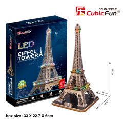   3d LED világítós puzzle: Eiffel torony (France) Cubicfun 3D épület makettek
