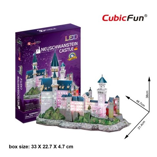 3d LED lighting puzzle: Neuschwanstein castle CubicFun 3D building models
