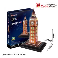   3d LED világítós puzzle: Big Ben (UK) Cubicfun épület makett
