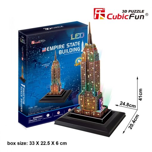 3d LED világítós puzzle: Empire State Building (USA) Cubicfun épület makett