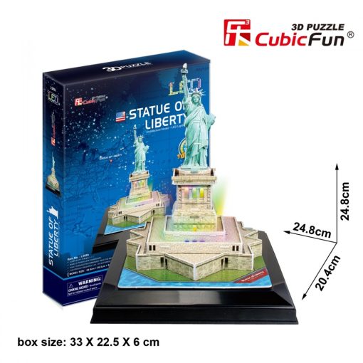 3d LED világítós puzzle: Szabadságszobor (USA) Cubicfun 3D épület makettek