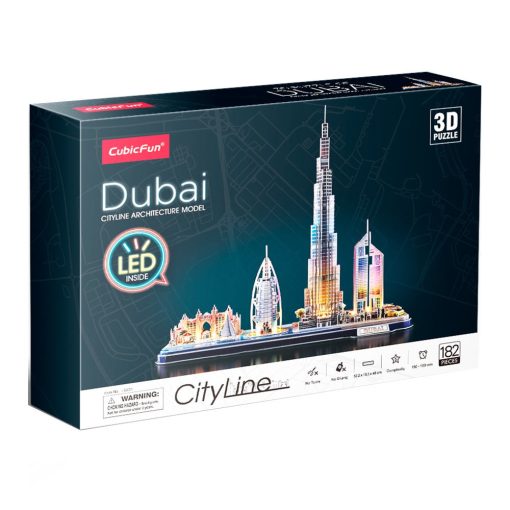 3d LED lighting puzzle: Dubai Cityline Architecture Model, CubicFun 