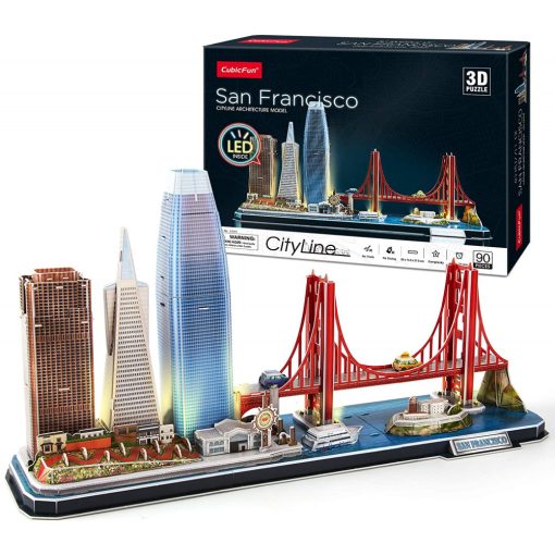 3d LED lighting puzzle: San Francisco Cityline Architecture Model, CubicFun 