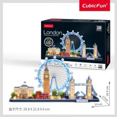   3d LED lighting puzzle: London Cityline Architecture Model, CubicFun 