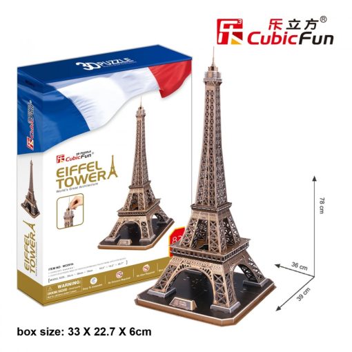 3D profi puzzle: Eiffel-torony CubicFun 3D híres épületek