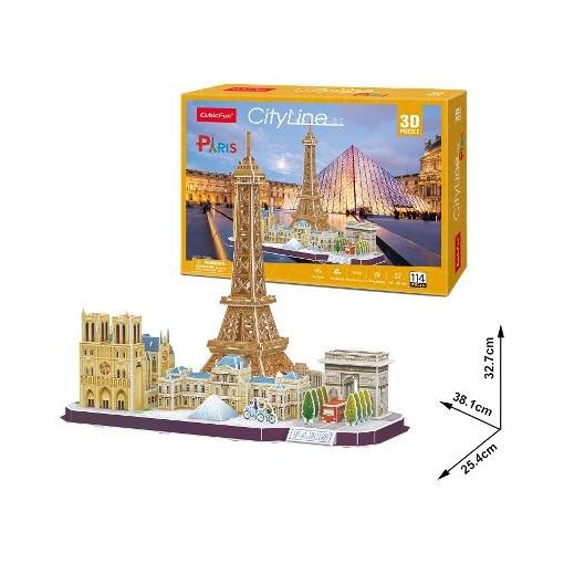 3D puzzle: CityLine Párizs CubicFun 3D híres épület makettek