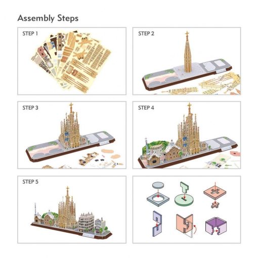 3D puzzle: CityLine Barcelona CubicFun 3D híres épület makettek