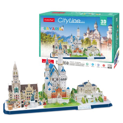 3D puzzle: CityLine Bajorország CubicFun 3D híres épület makettek